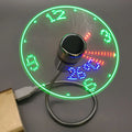 USB Clock Fan LED Time Display Portable Mini Flexible Cooling Switch