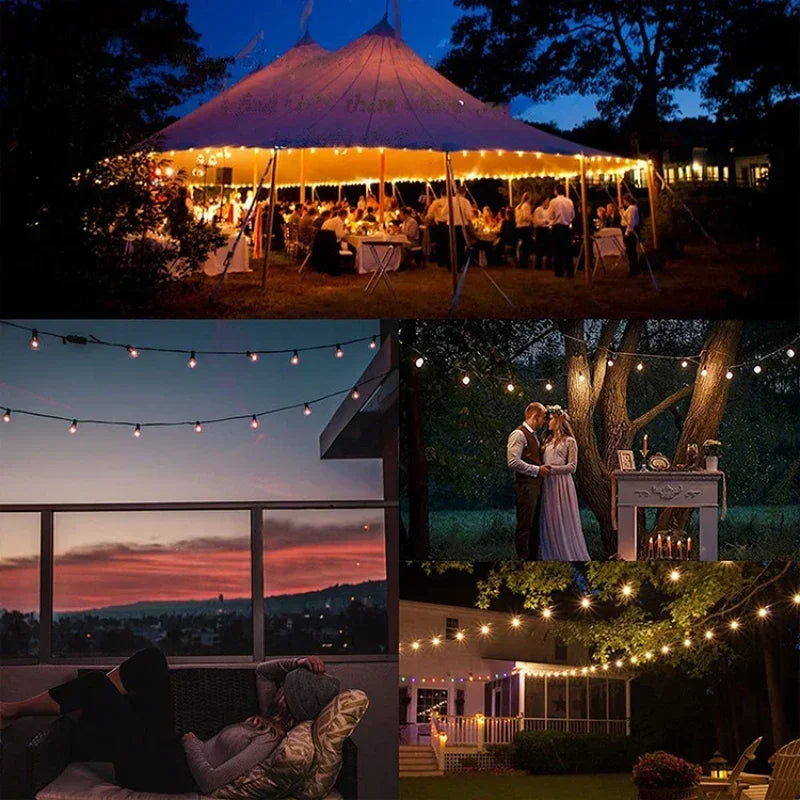 Solar String Lights Bulbs Outdoor Wedding Christmas Decoration Garden Zpaxo