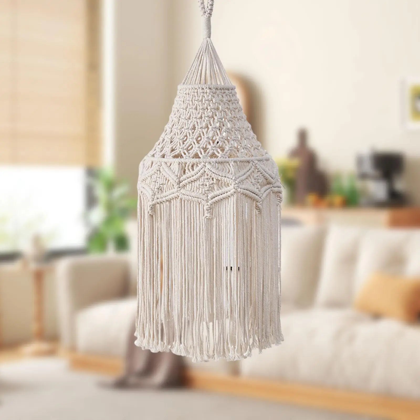 Macrame Lamp Shade – Handwoven Boho Cotton Rope Pendant Light Macrame Lamp Shade Zpaxo