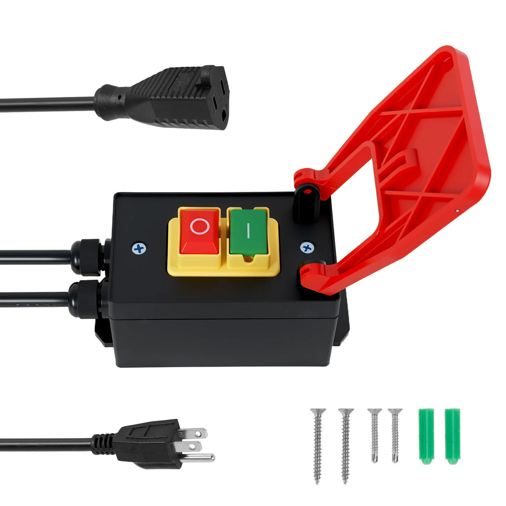 110V to 120V Switch Single Phase On/Off Waterproof Emergency Stop Switch with Paddle Extension Cord Emergency Stop for Table Saw Zpaxo