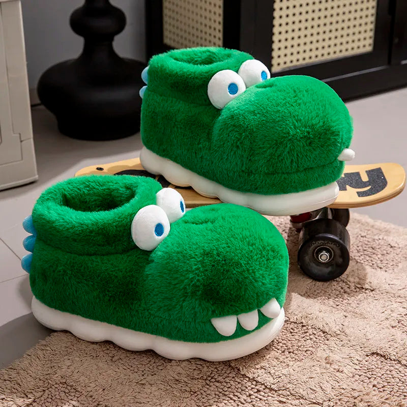 SHAJI Soft Comfortable Minimalist Cute Dinosaur Men's Short Boots