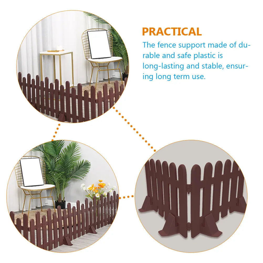 4Pcs Reinforced Plastic Fence Base Garden Fence Stand Support with Dual Side Mounting Holes for Secure Ground Fixation Zpaxo
