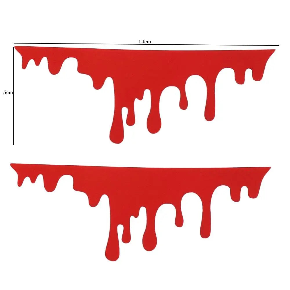 Halloween Car Red Blood Drips Stickers PET Headlight Sticker Easy Zpaxo