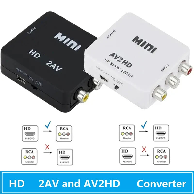 Full HD 1080P HDMI-compatible to RCA AV Composite Adapter Converter AV2HDTV Audio TV Video Cable CVBS AV Adapter with USB Cable Zpaxo