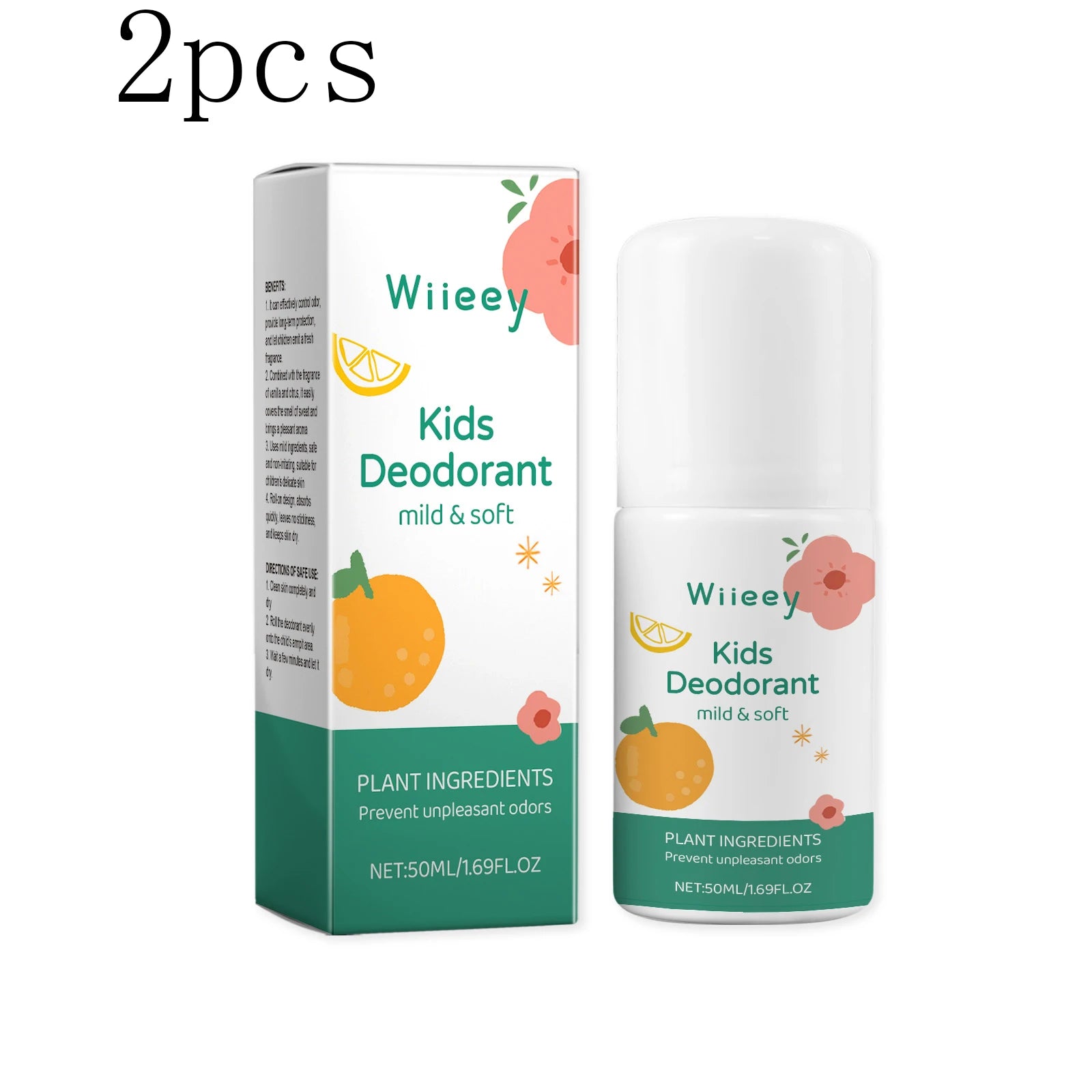 Wiieey 50ml Fresh Natural Deodorant For Kids Teens Aluminum Free Paraben Free Deodorant Burst Gentle And Non-Irritating Gifts Zpaxo 100ml boxed