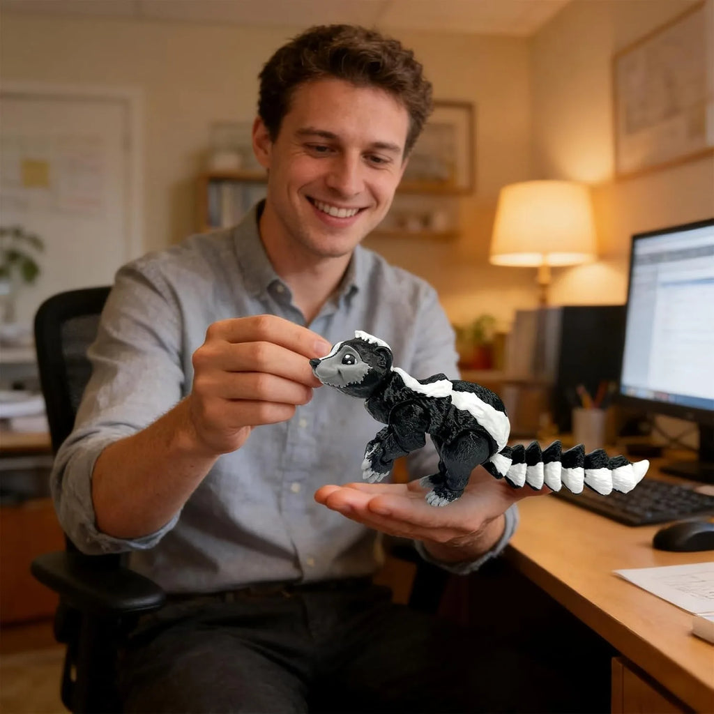 3D Printed Skunk Animals Flexible Articulated Stuff Home Office Decor Zpaxo