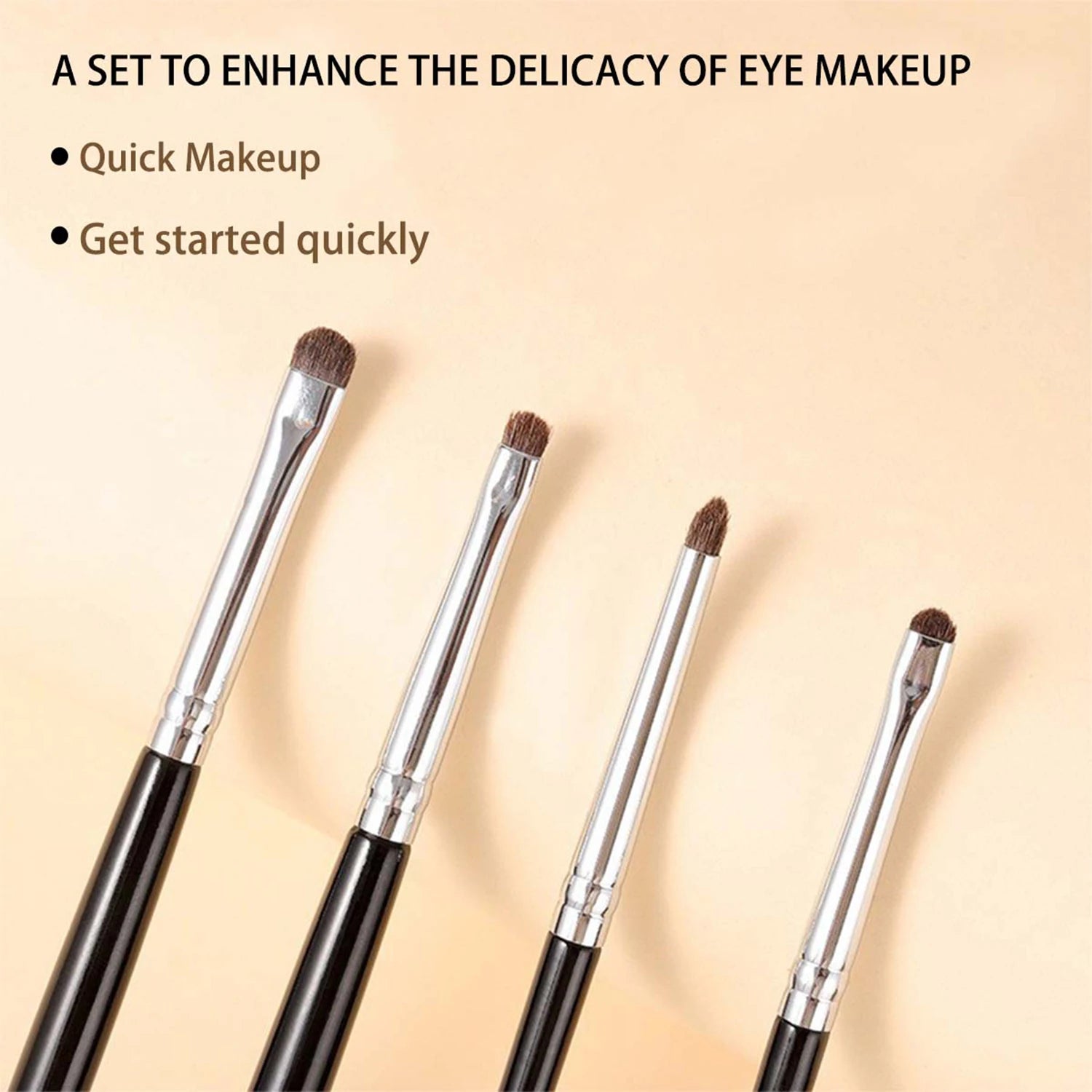 4 pieces of eyeshadow blending brushes, eye shadow brushes with silkworm details, delicate and soft makeup tools Zpaxo