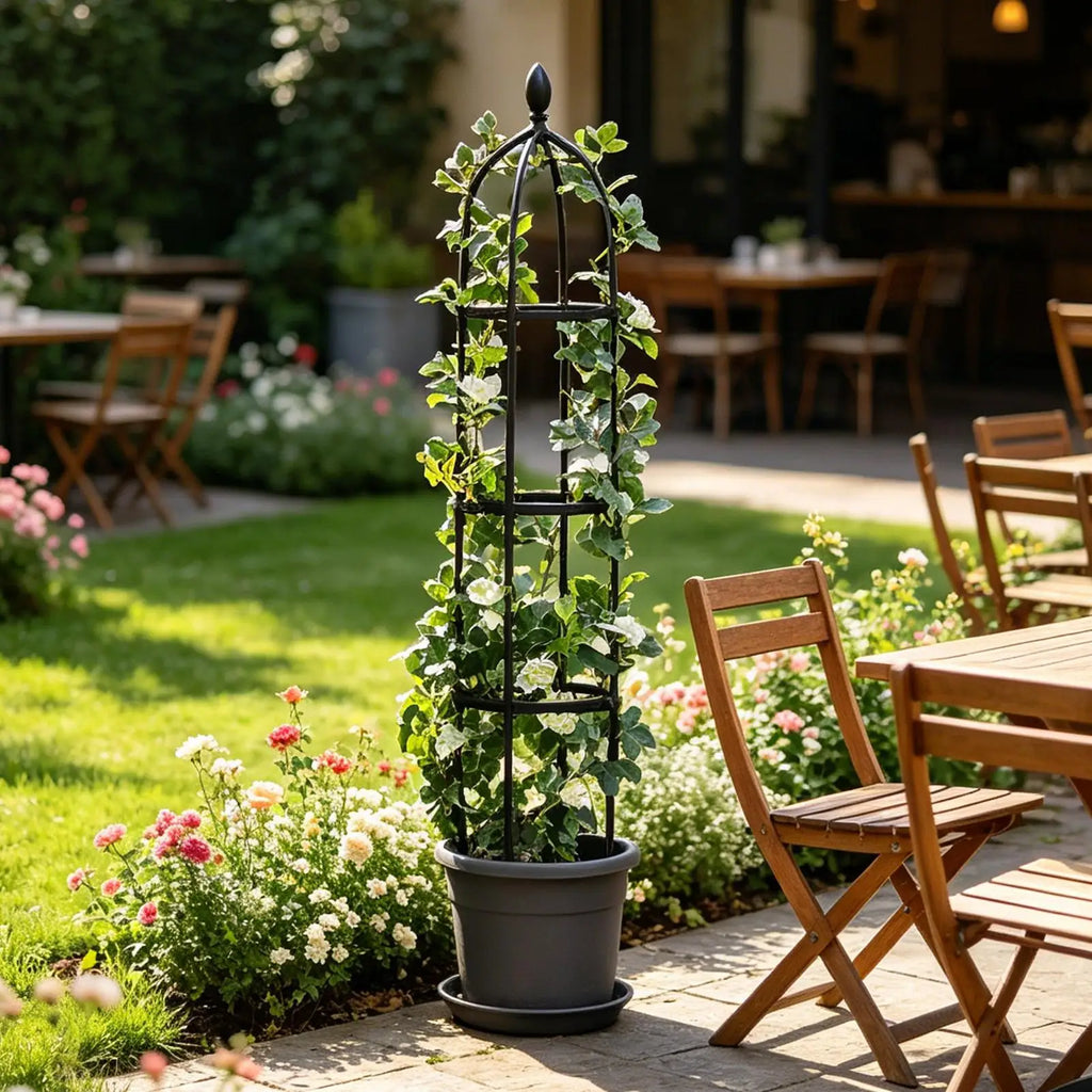 Obelisk Trellis Rustproof Climbing Plant Support Tower Rack