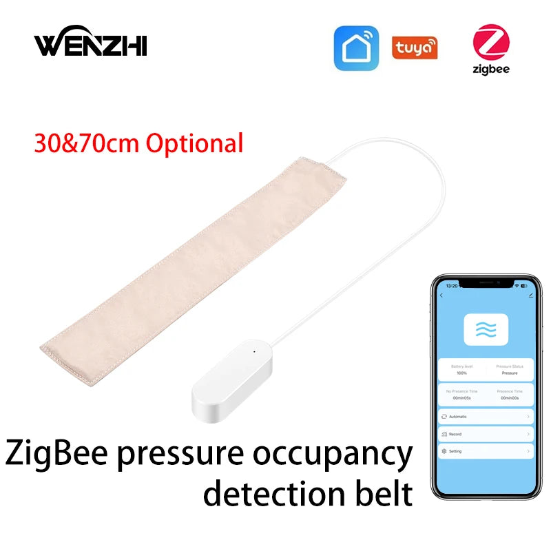 Zigbee Pressure Senor Stress Belt Hidden In Bed/Sofa Occupancy/Presence Detector Battery Powered Tuya Smart Life Home Automation Zpaxo