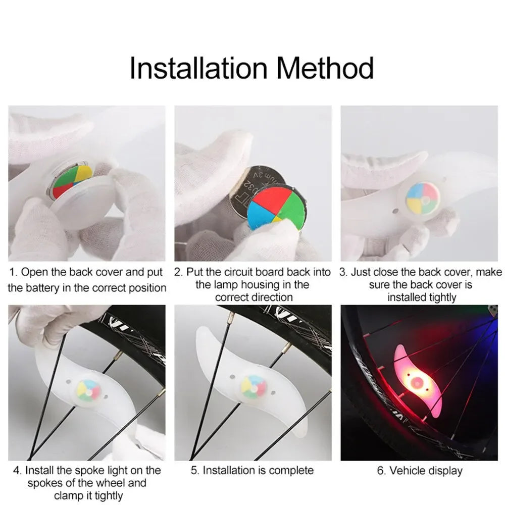 LED Bike Wheel Spoke Light – Waterproof Colorful MTB Flash Lamp