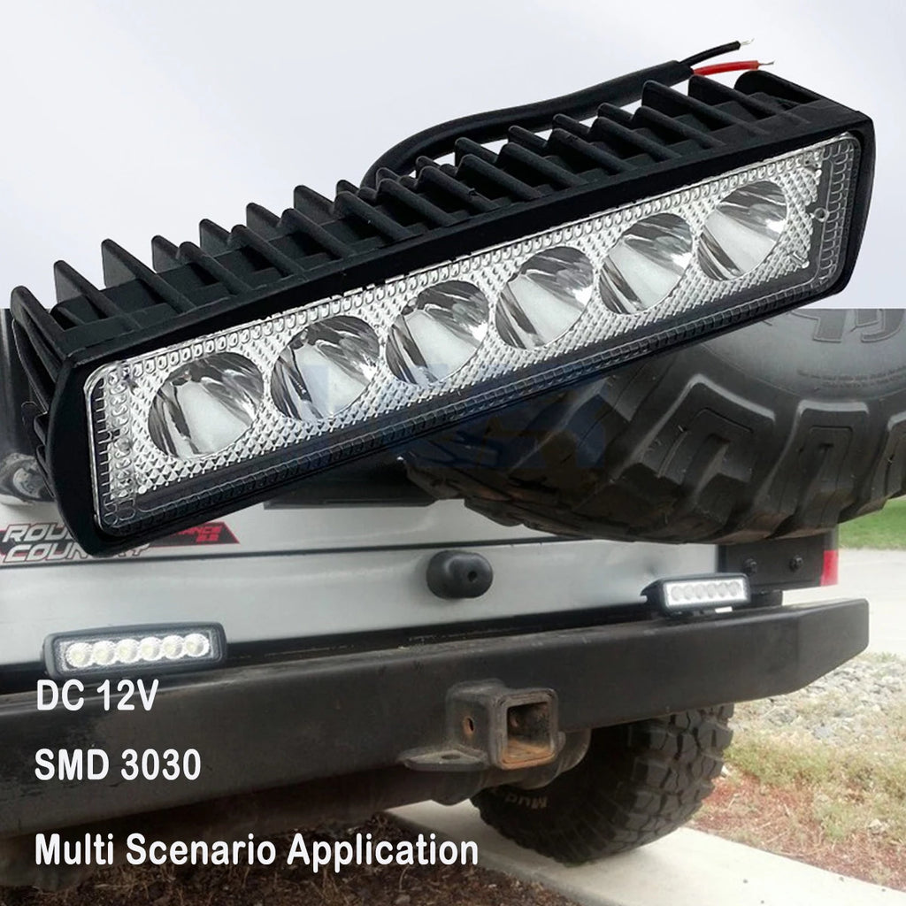 1/2Pcs LED Work Light Strip Shape Light Bar 6000K Flood Spot White Off Road Head Car light IP67 Auto parts For Multiple Scenes Zpaxo