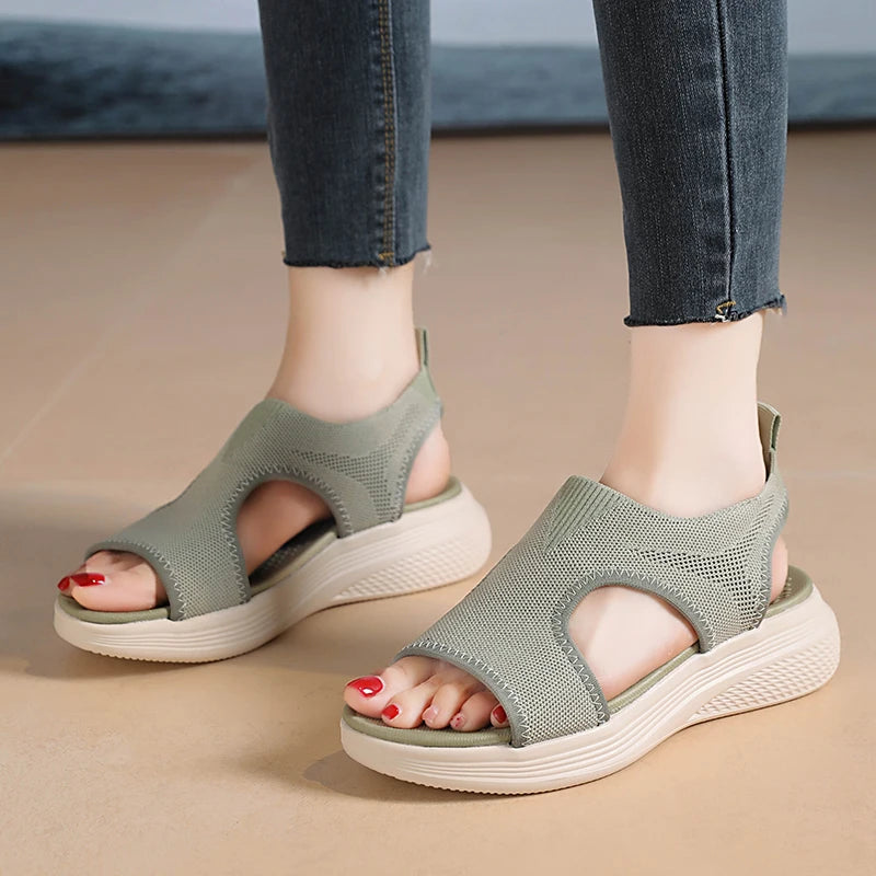 Women Summer Shoes 2026 Mesh Fish Platform Sandals Women's Open Toe