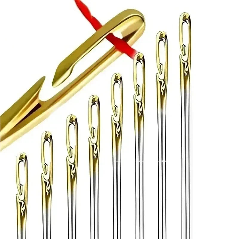 Side-Opening Stainless Steel Sewing Needles – Multi-Size Set