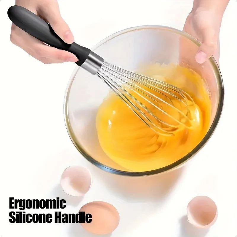 Stainless Steel Balloon Whisk Soft Silicone Handle Durable Cooking