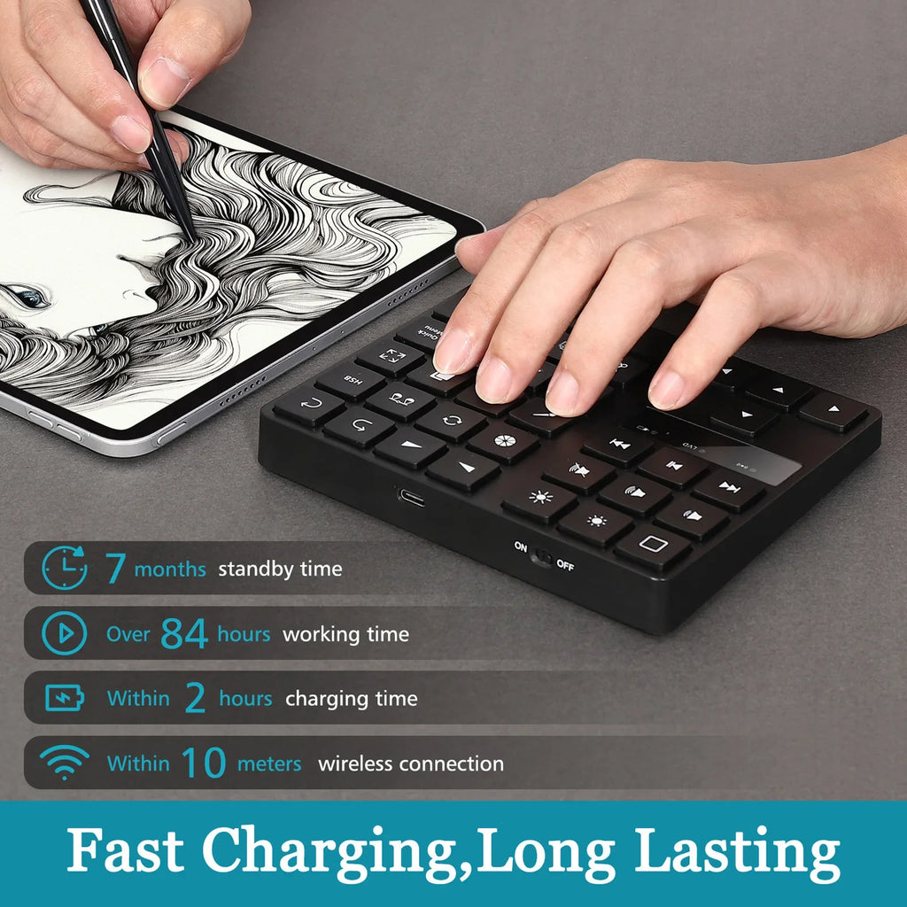 Drawing Keyboard Mini 35 Keys One Handed Ergonomic Shortcut IOS OS X Zpaxo