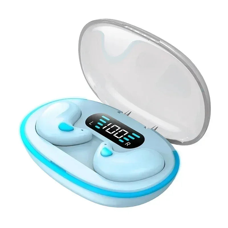 X55 Sleeping Earbuds Wireless Mini Headphones Work TWS Bluetooth Zpaxo Blue