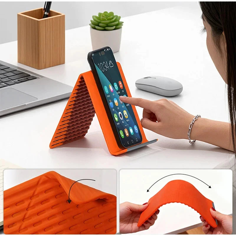 Foldable Silicone Phone Holder Bendable Freely Into Any Shape Multi-Angle Adjustable Stand for Phone Tablet Portable Holder Zpaxo