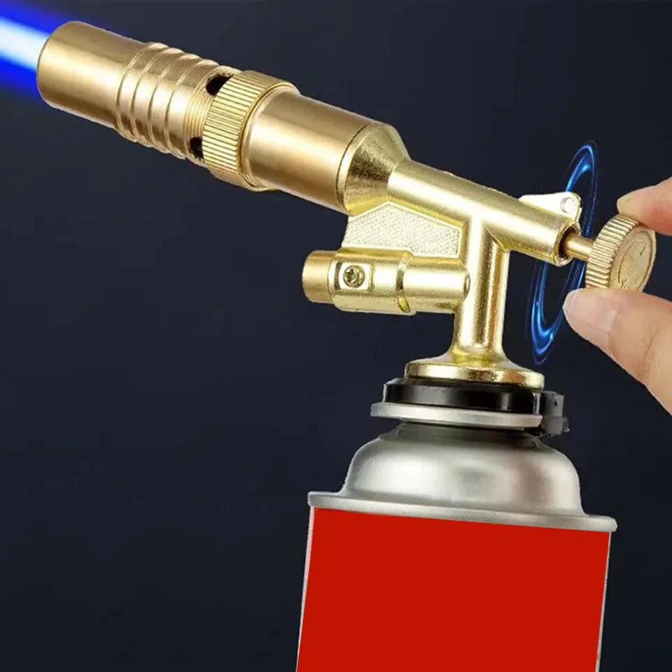 Portable Gold Copper Gas Welding Torch, High Temperature Flame for BBQ, Cooking, Brazing Zpaxo