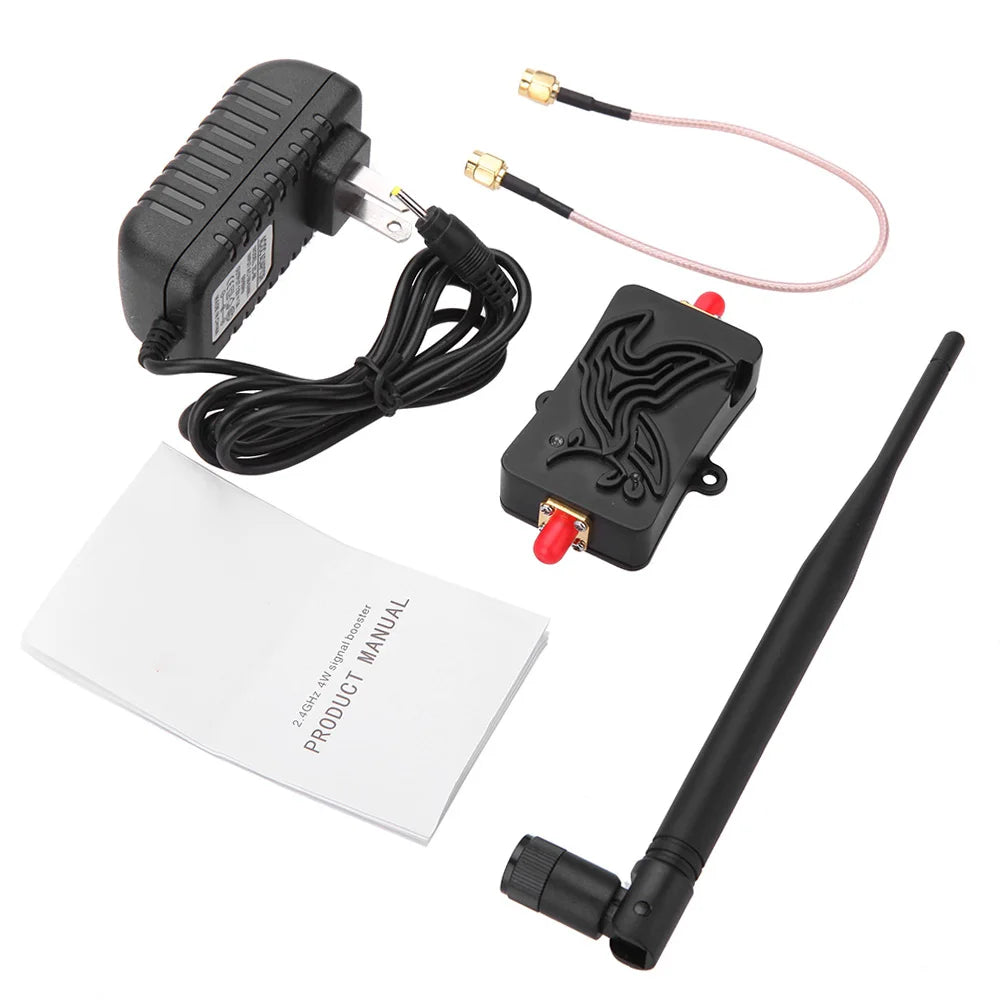 4W 4000mW 802.11b/g/n Wifi Wireless Amplifier Router 2.4Ghz WLAN ZigBee BT Signal Booster with Antenna TDD Computer Accessories Zpaxo