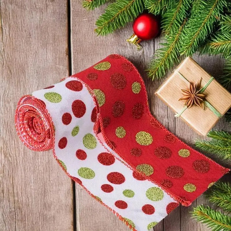 Durable Polyester Wire Ribbon Holiday Wrapping Festival Decors