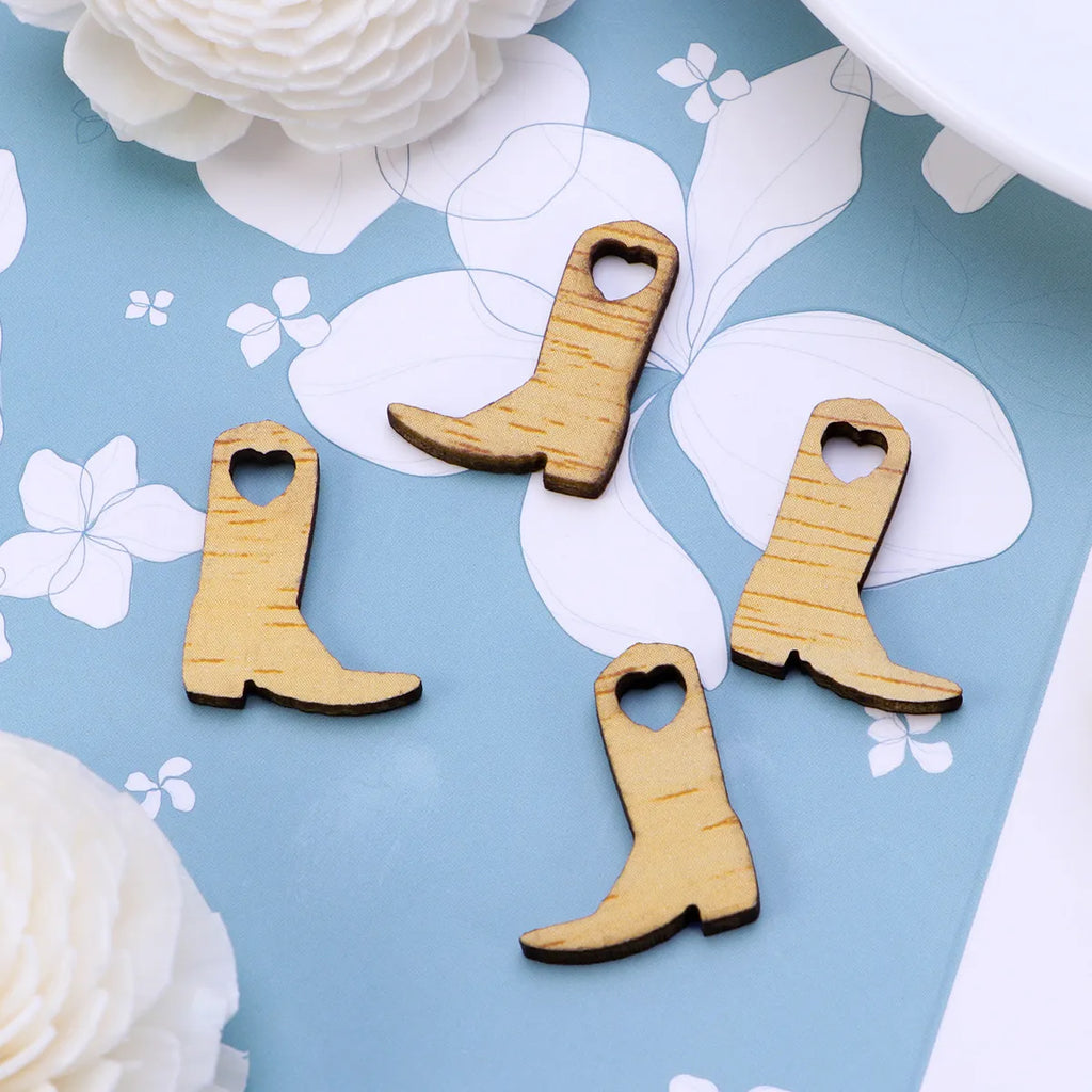 Wooden Cowboy Boots Wedding Decor Miniature Rustic Barn Western Party