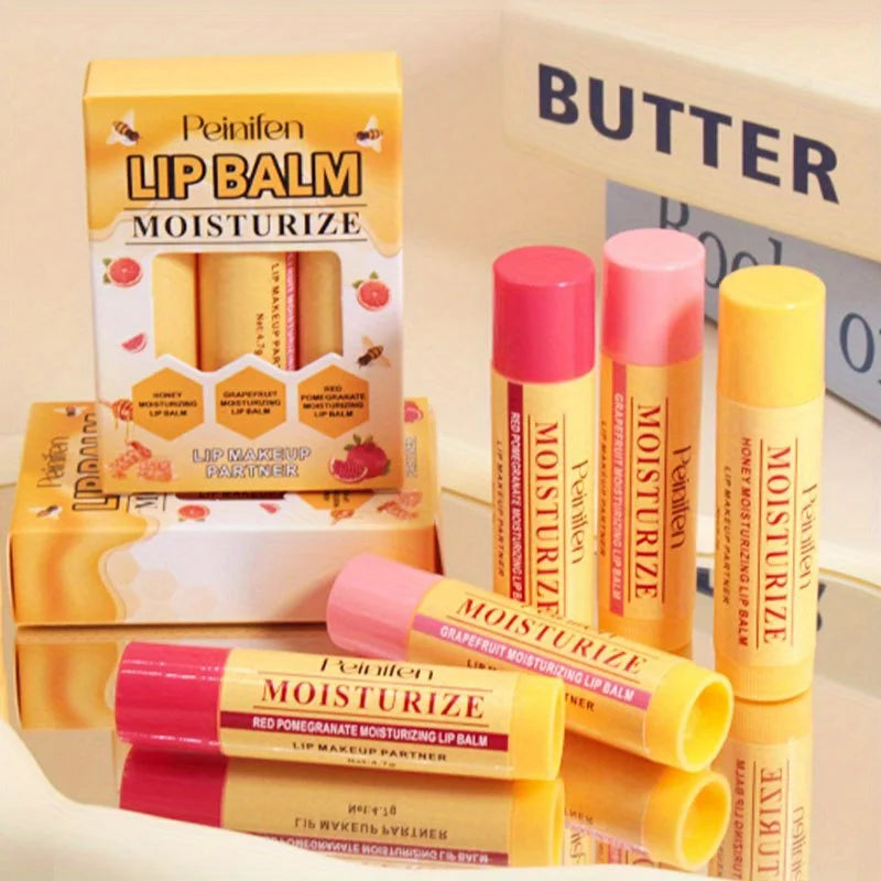 3-Pack Moisturizing Lipstick Hydrating Moisturizing Anti-Dry Crack Moisturizing Lipstick Set Zpaxo