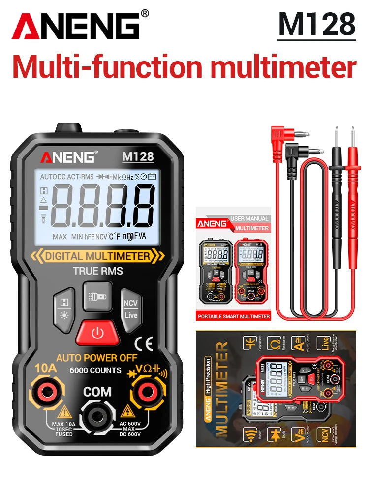 AC DC Voltage Current Multifunction Multimeter ANENG M128 Resistance