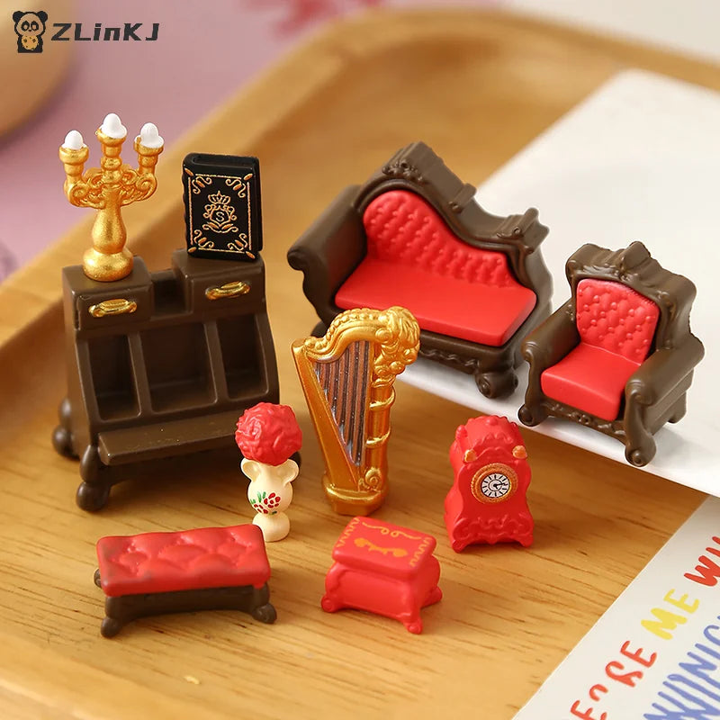 ▶1/12 Dollhouse Simulation Mini Furniture Model Dollhouse Living Room Scene Decoration Dolls House Ornament Pretend Play Toys Zpaxo