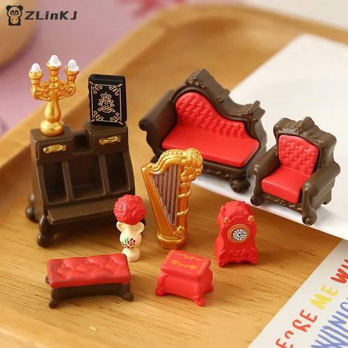 ▶1/12 Dollhouse Simulation Mini Furniture Model Dollhouse Living Room Scene Decoration Dolls House Ornament Pretend Play Toys Zpaxo