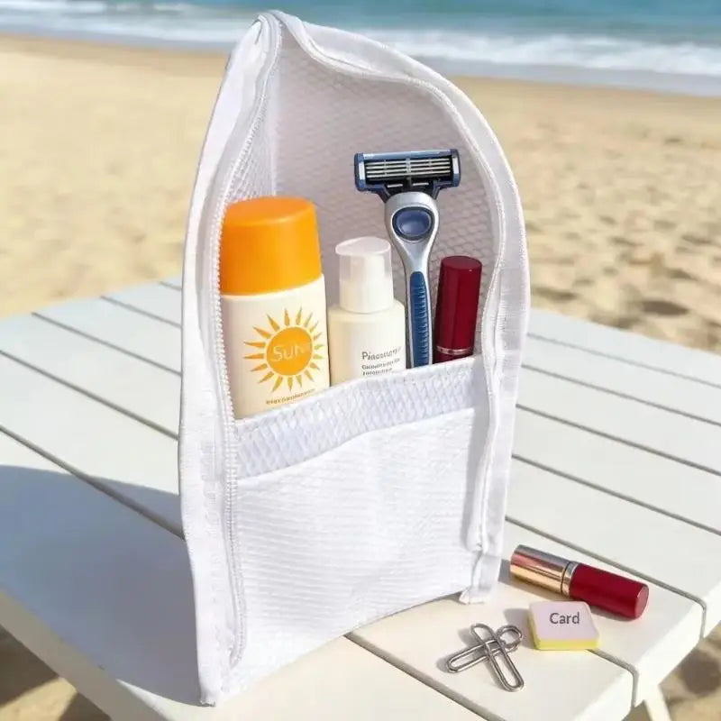 CMLarge Capacity PVC Cosmetic Bag Waterproof Space Saving Toothbrush Zpaxo one size White