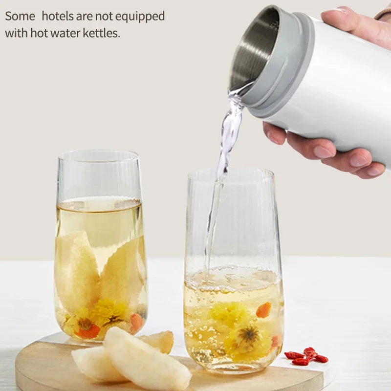 Portable Electric Kettle travel Kettle Stainless Steel Mini Electric Water Bottle Cup For Boil Hot Water Baby Milk Powder Zpaxo