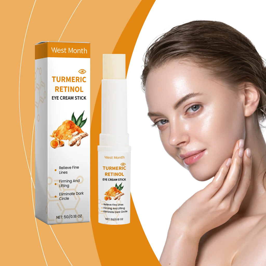 Turmeric Retinol Eye Cream Stick Remove Dark Circles Fade Fine Lines Anti Eye Bags Puffiness Lift Firming Brightening Eye Care Zpaxo