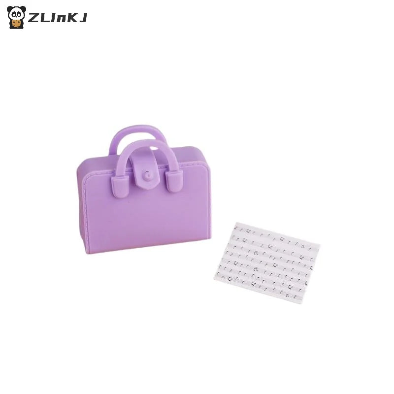 ▶5Pcs Dolls Mini Bags Clothes Accessories 1/12 Dollhouse Simulated Handbag School Bag Music Score Model Study Decoration Toys Zpaxo