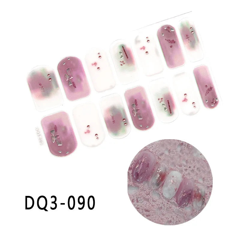 53 Colors Nail Polish Stickers Pure Color Strips Waterproof Adhesive Nail Full Sticker Environmental Protection DIY Nai Stickers Zpaxo HGFE-DQ3-090