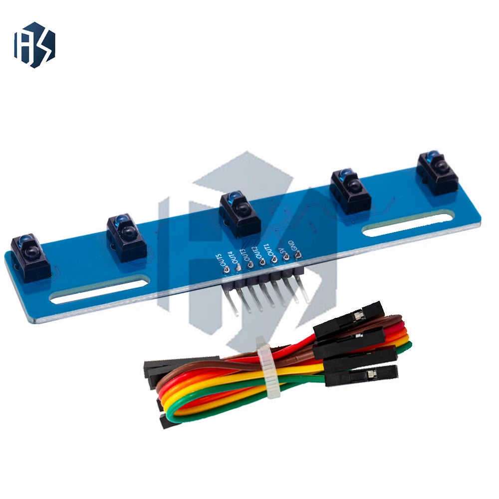 5 channel Infrared Reflective Sensor TCRT5000 KIT 5 way/road IR Photoelectric Switch Barrier Line Track Module Zpaxo