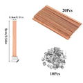 30Pcs Wooden Candles Wick with Metal Base Set Wick Clip for DIY Candle Making Zpaxo 30Pcs Set