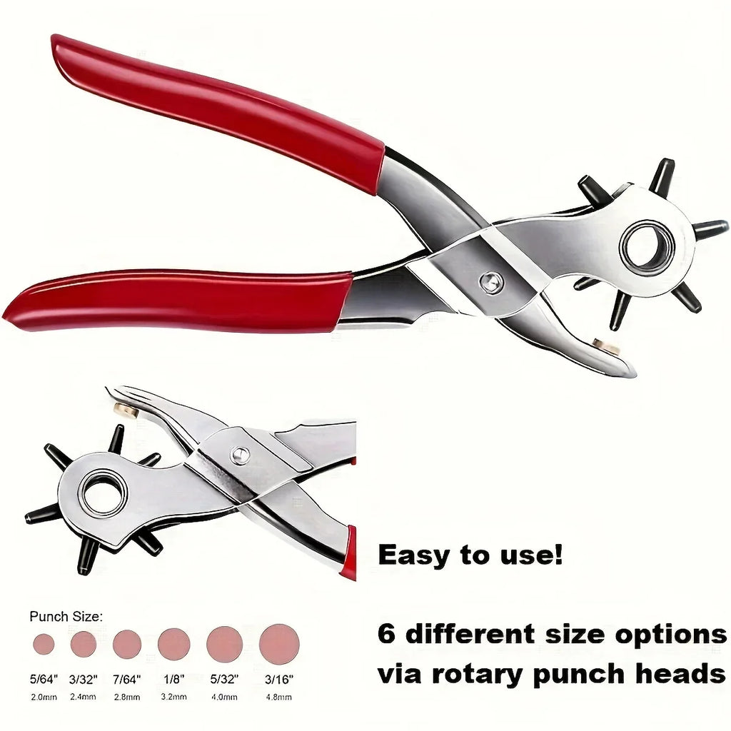 6-Size Leather Hole Punch Plier – Belt, Collar & Craft Tool Leather Hole Punch Zpaxo