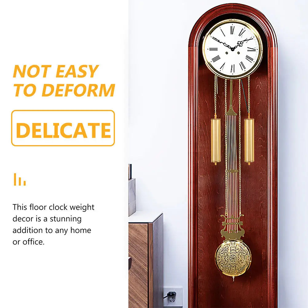 2Sets Metal Hollow Decorative Hammer Flower Pattern Clock Replacement Chain Floor Mechanical Clock Parts Repair Accessories