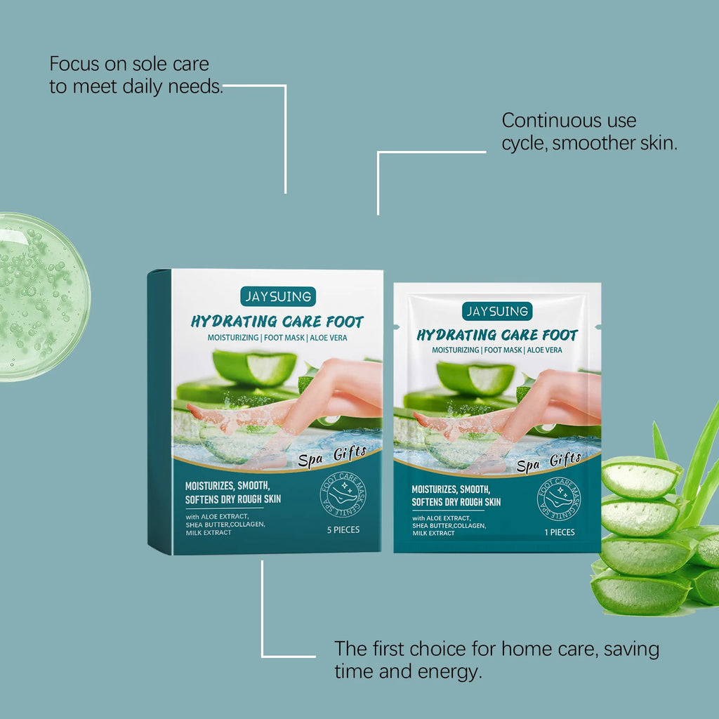 Jaysuing Exfoliating Foot Mask – Remove Dead Skin & Moisturize (5pcs) Foot Peel Mask Zpaxo