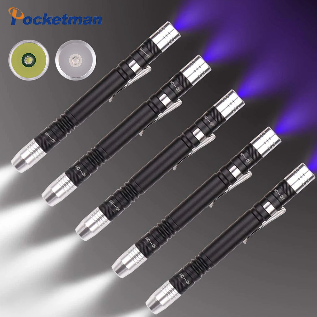 POCKETMAN 395nm UV Blacklight Pen Flashlight – 2-in-1 Detector