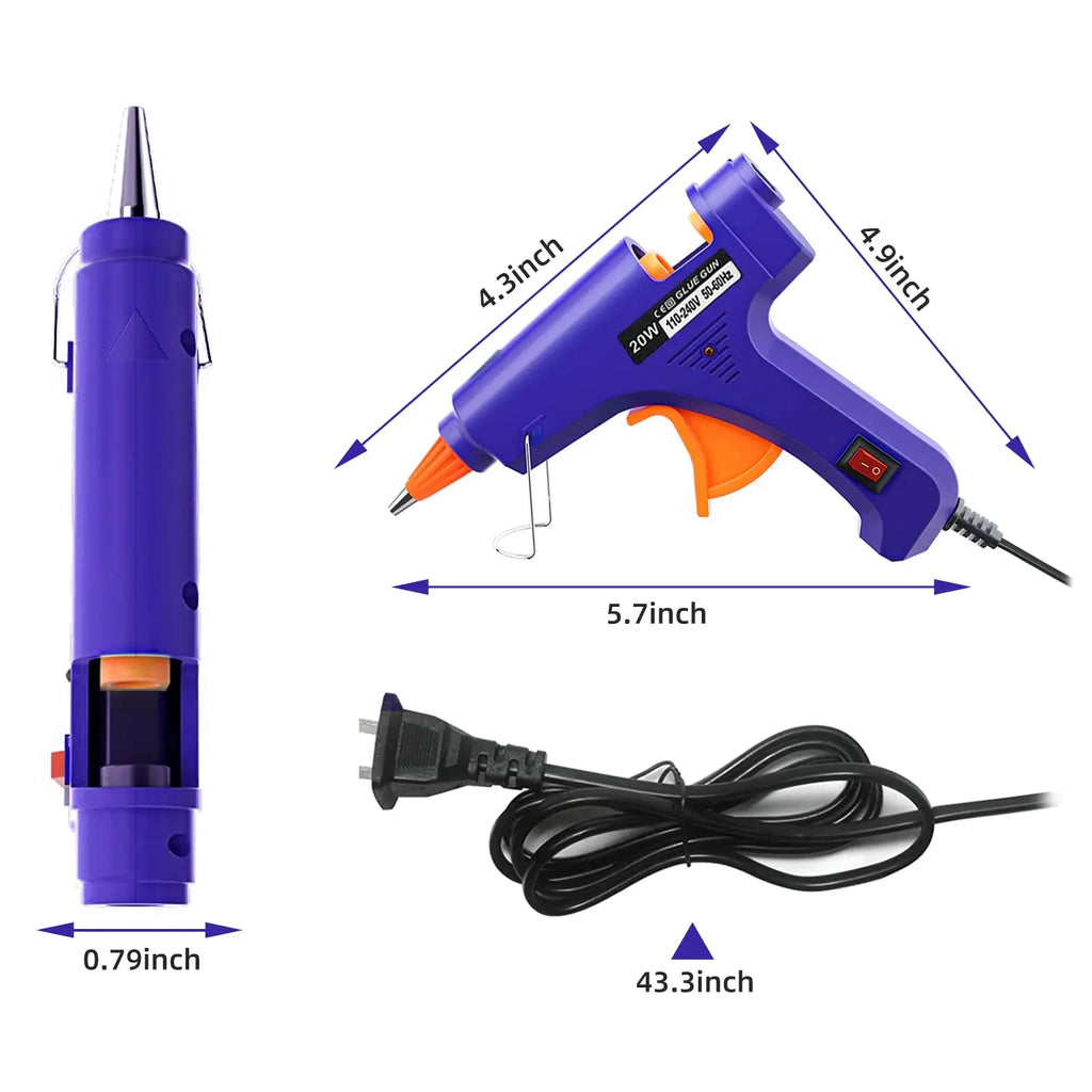 20W Hot Melt Glue Gun Household Industrial Mini Guns Electric Heat Temperature Tool Use 7mm Glue Sticks Zpaxo