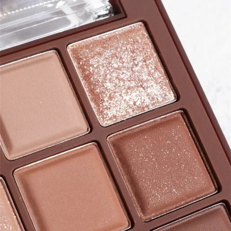 9 Colors Chocolate Eye Shadow Palette Pearly Matte Earth Eyeshadow Zpaxo