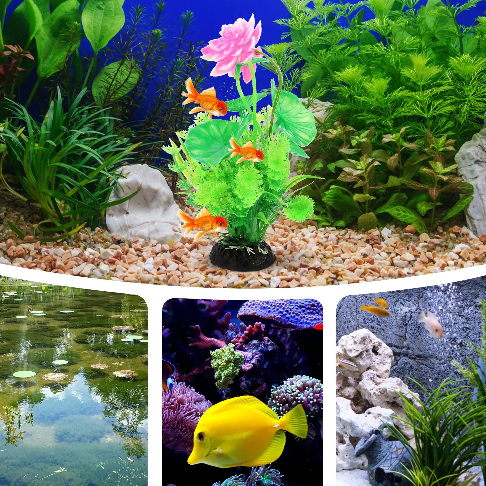 Desktop Aquarium Decor Fake Plant Fish Tank Decoration Decorative