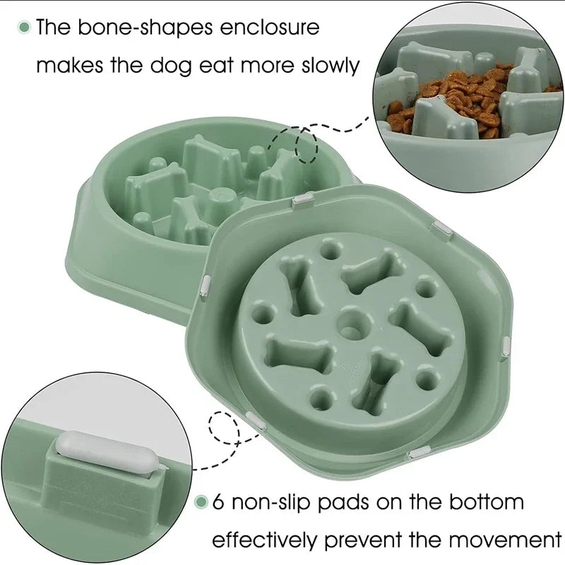 Slow Feeder Dog Bowl Anti-choking Puppy Food Anti-slip Pet Eating