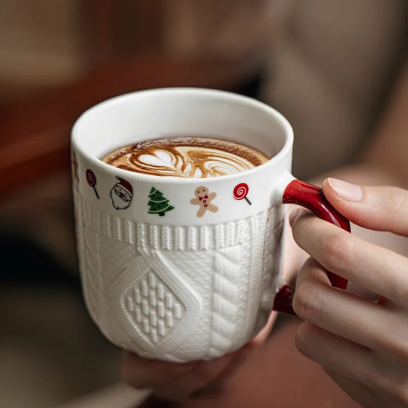 Embossed Ceramic Couple Mugs Set – 2-Piece Gift for Couples Ceramic Couple Mugs Zpaxo
