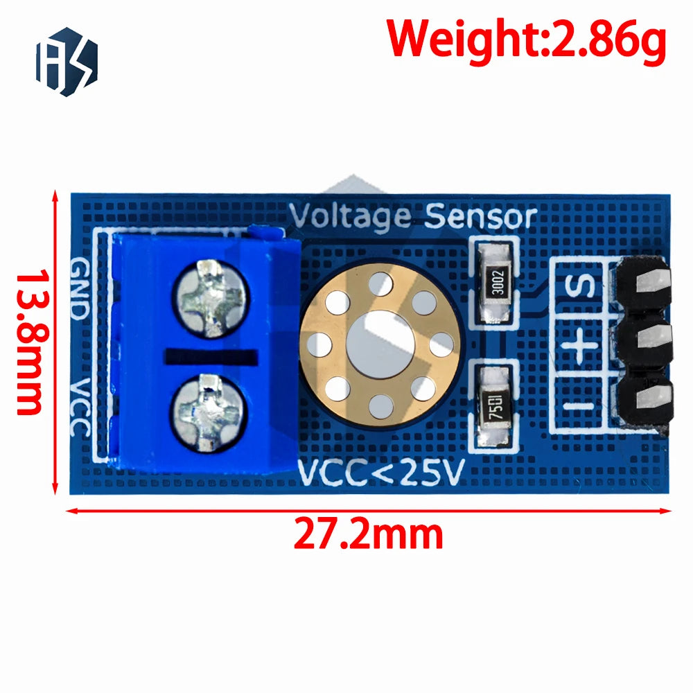 0-25V DC Voltage Detection Module Wide Range Monitoring Sensor Zpaxo
