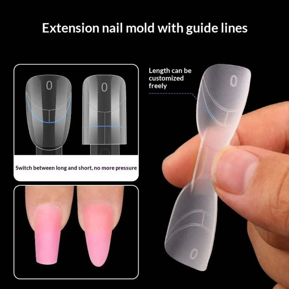 2-in-1 French Nail Dual Forms Almond Shape Oval Ended Reusable Quick Zpaxo
