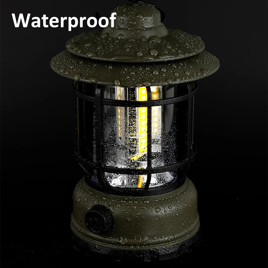 POCKETMAN Retro LED Camping Lantern – Waterproof Hanging Light