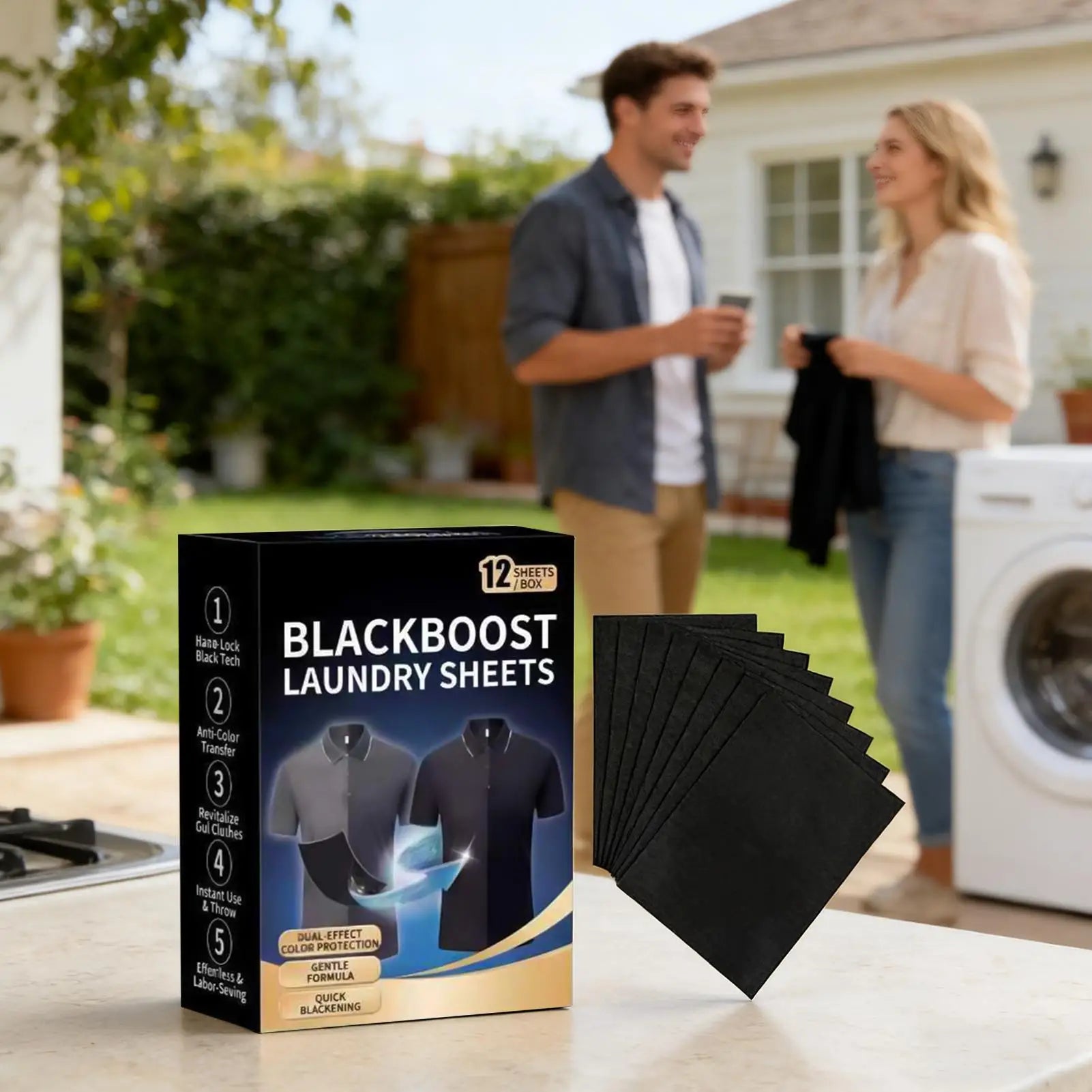 Black Clothes Dye 12 Fabric Tablets Restore Long-lasting Laundry
