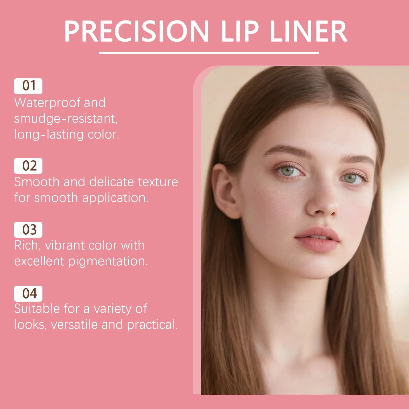 Pigment Lip Liner Pencil Waterproof Long-lasting Defining Shape Zpaxo